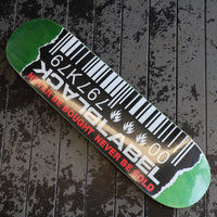 BLACK LABEL Barcode Ripped Skateboard Deck