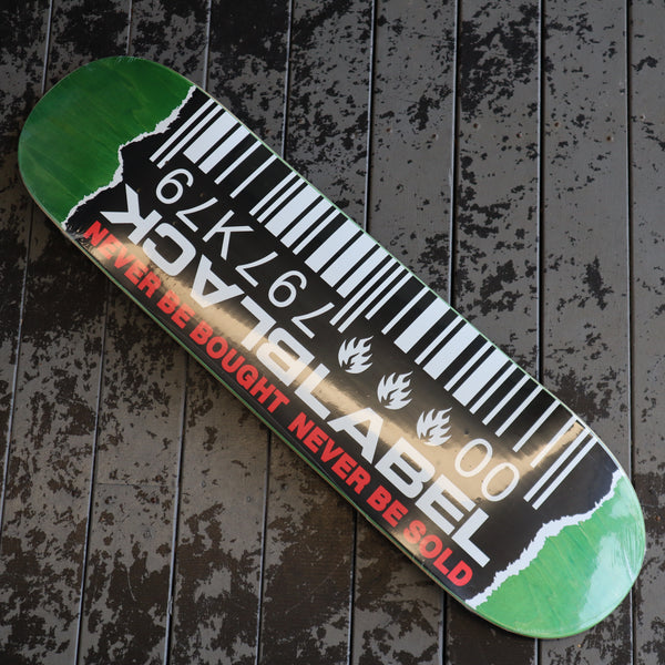 BLACK LABEL Barcode Ripped Skateboard Deck